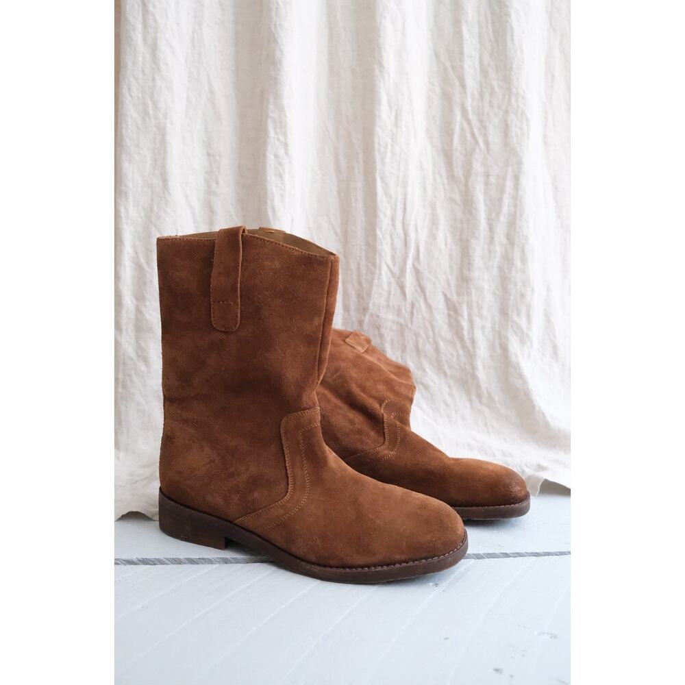 Free People Brown Suede Leather Women's Size 40 Easton Equestrian Ankle Boots